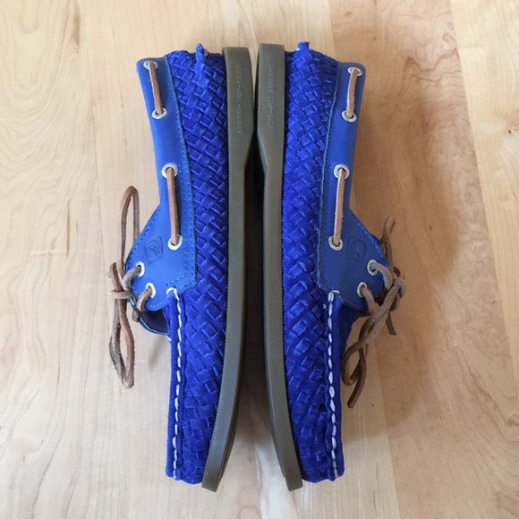 SPERRY Top-Sider | Genuine Woven Leather Cobalt Blue - Picture 9 of 11
